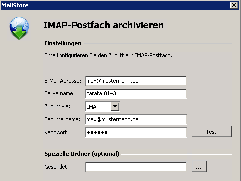 MailStore Benutzeranlage