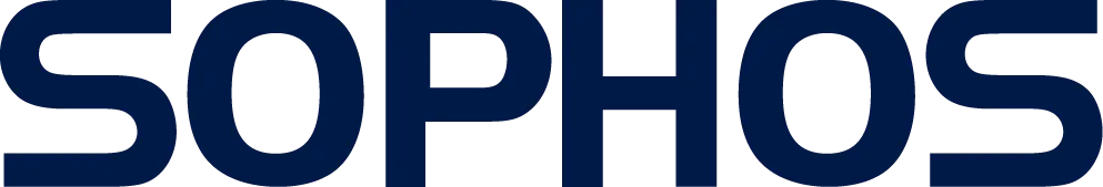 Schriftzug „SOPHOS“ in dunkelblauer, serifenloser Großbuchstaben-Typografie.