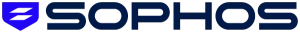 Logo von Sophos, einem Unternehmen für Cybersicherheitslösungen, in blauer Schrift mit einem stilisierten Symbol.